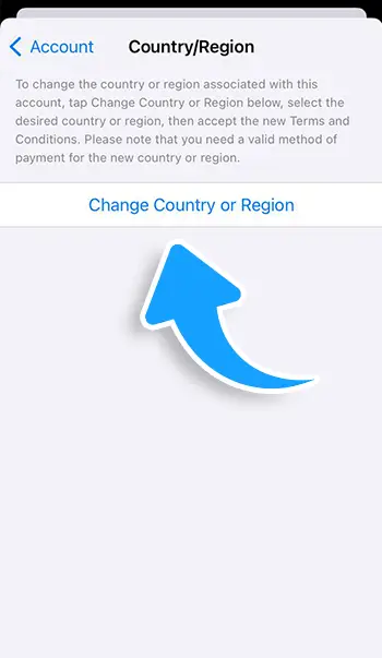 Change the region to a country where the 1xBet app is available