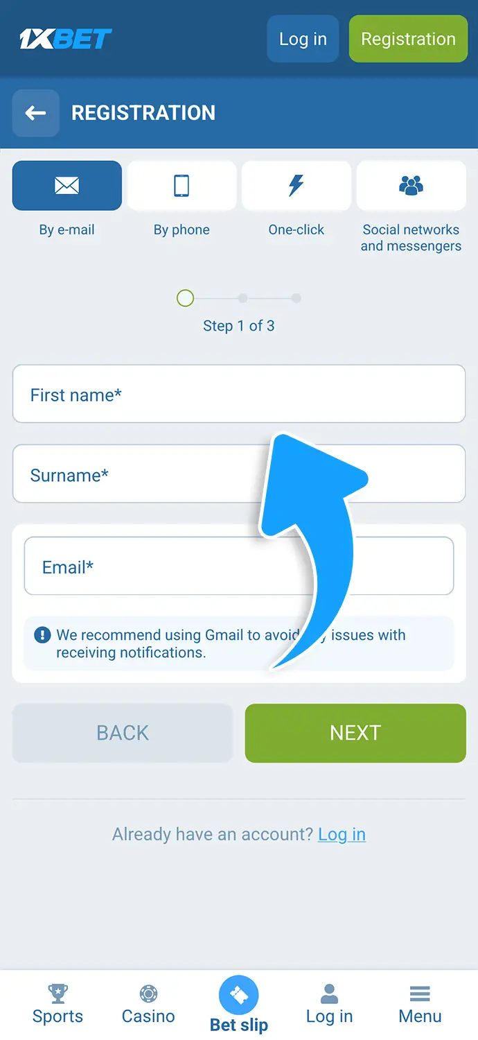 Complete the personal details section with accurate information