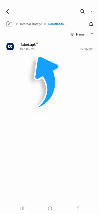 Navigate to the Downloads folder and tap the APK file